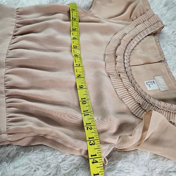 H&M Women's Light Pink Chiffon Pleated Dress Size 2 - Picture 2 of 6